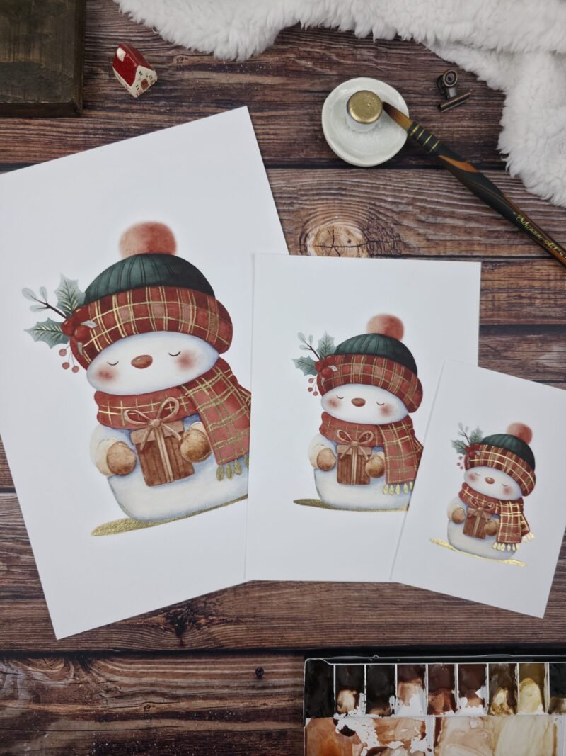 reproduction à l'aquarelle de douce surprise en format A4 A5 et A6