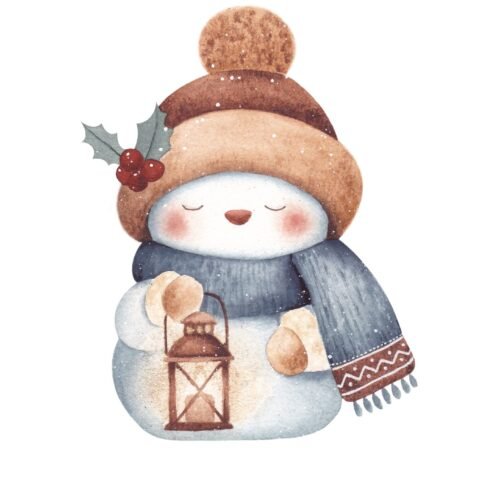 Bonhomme de neige à la lanterne