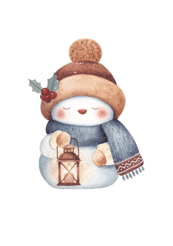 Bonhomme de neige à la lanterne