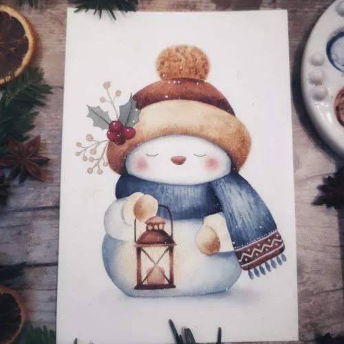 Bonhomme de neige à la lanterne