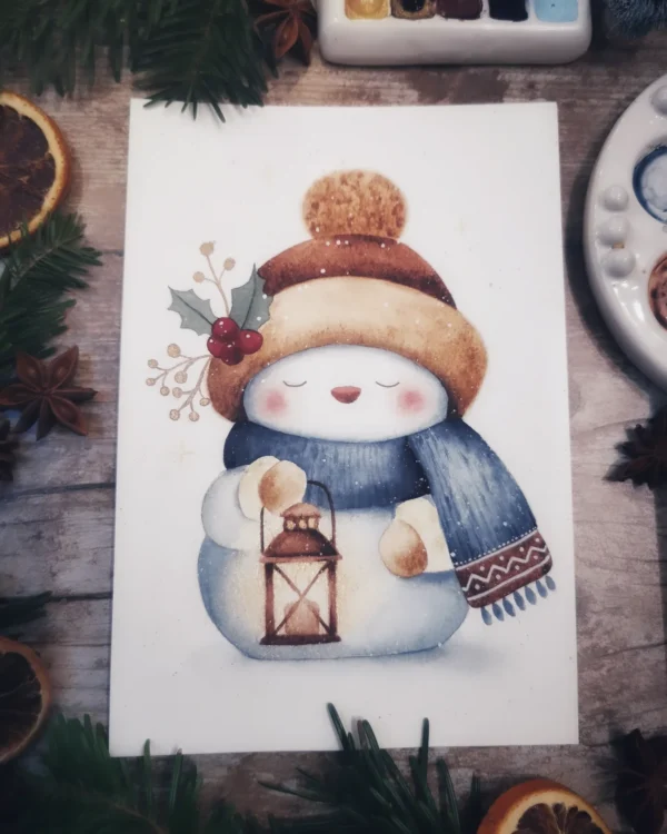 Bonhomme de neige à la lanterne