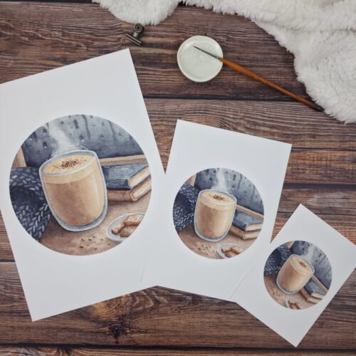 reproduction moment cosy à l'aquarelle