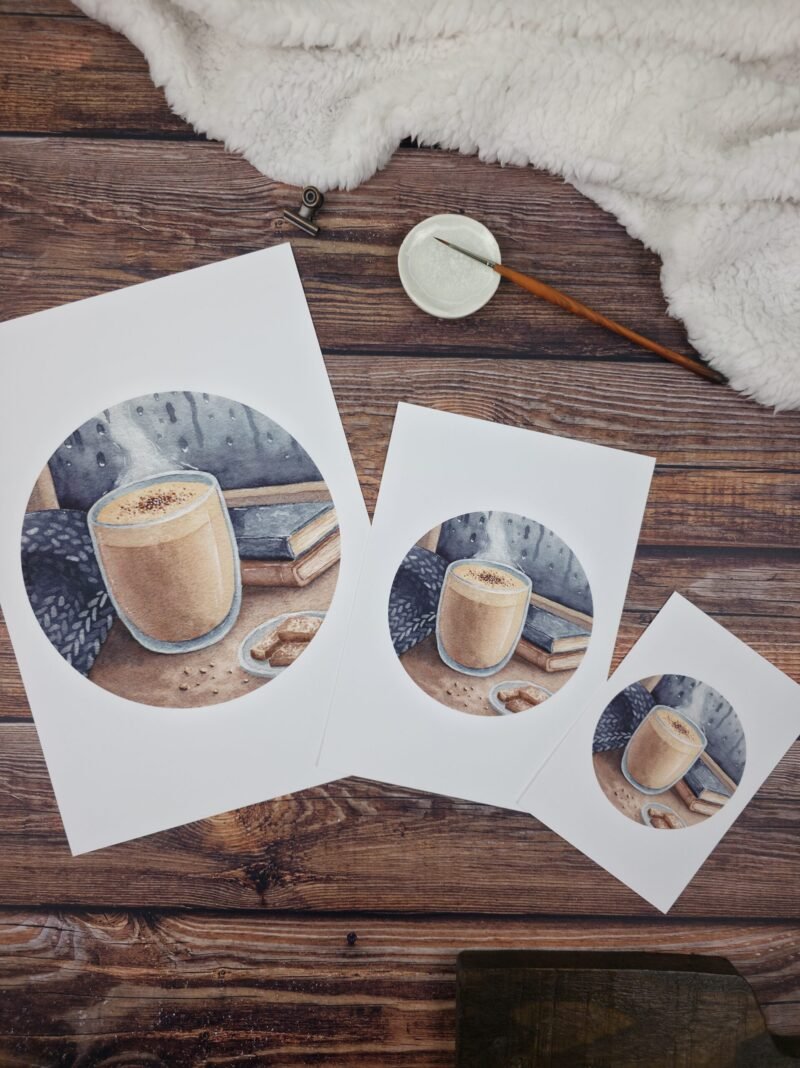 reproduction moment cosy à l'aquarelle