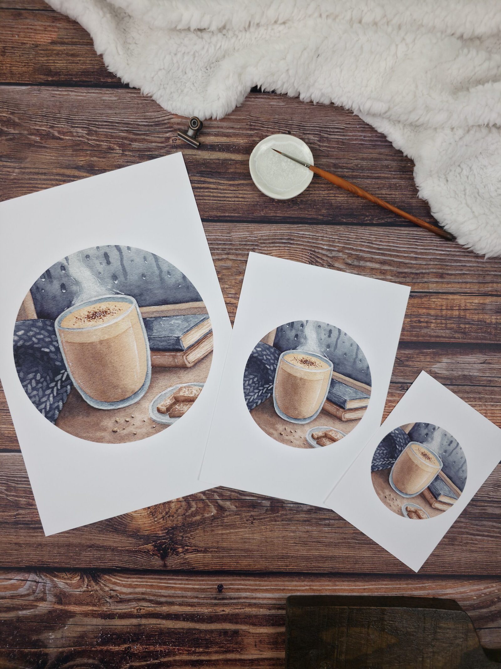 reproduction moment cosy à l'aquarelle