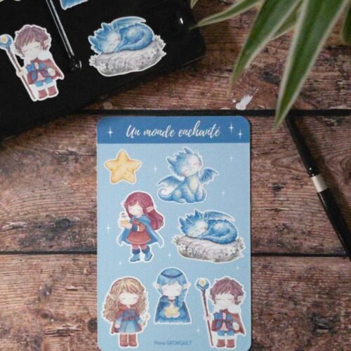 Planche stickers "un monde enchanté"