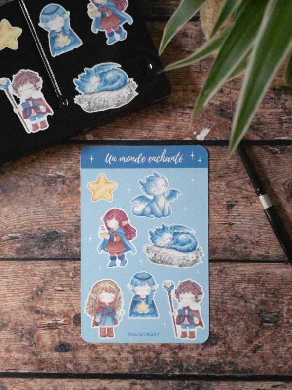 Planche stickers "un monde enchanté"