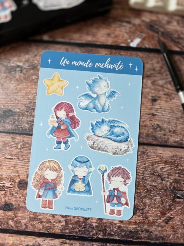 Planche stickers "un monde enchanté"