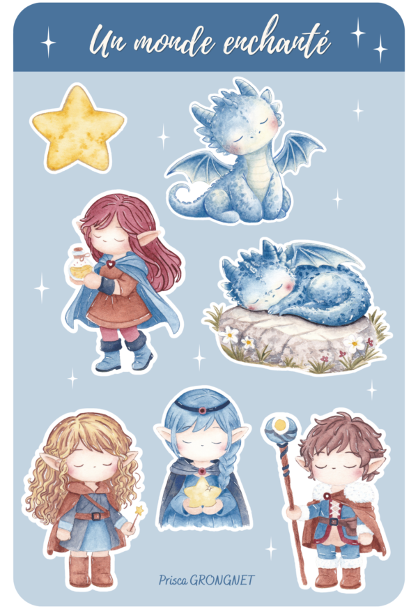 Planche stickers "un monde enchanté"