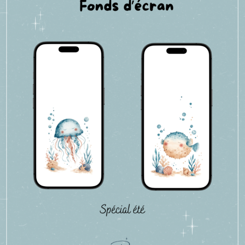 Lot fonds d’écran animaux marins mignons