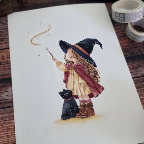 Lot 4 Cartes à peindre "Les petites sorcières"