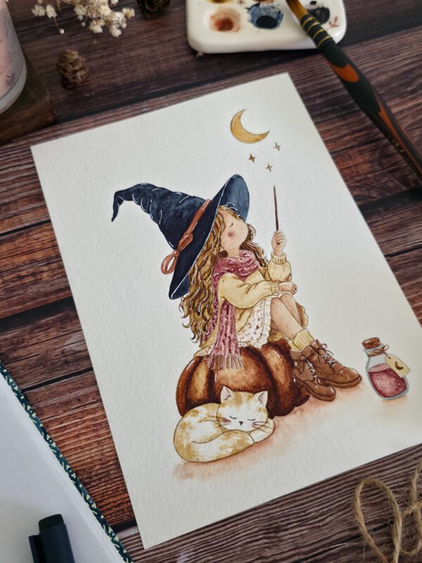 Lot 4 Cartes à peindre "Les petites sorcières"