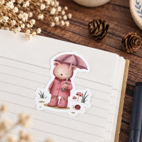 Sticker "Ourson sous la pluie"